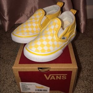 Toddler Yellow Checkered Vans
